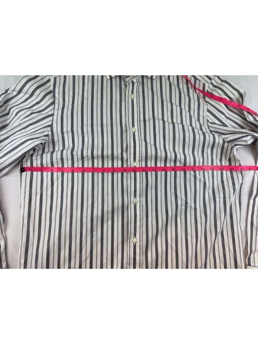 Ralph Lauren Purple Label Men's Striped Black/White Dress Shirt Sz 16 Made In It - Picture 5 of 6